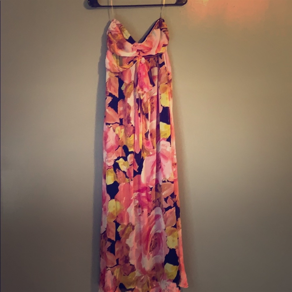 Strapless floral dress